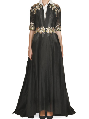 Front-opening Embellished Gown