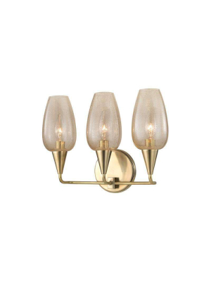 Longmont 3 Light Wall Sconce Aged Brass