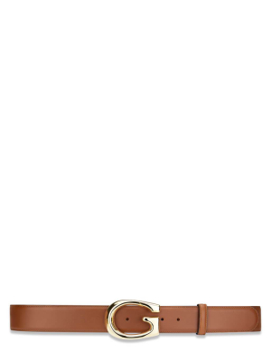 G Buckle Leather Belt