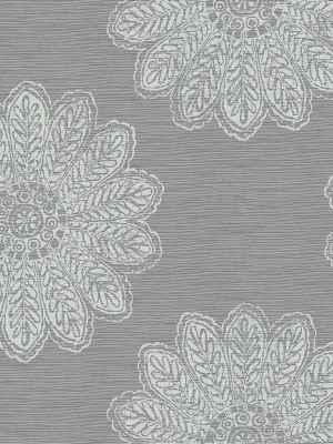 Sol Medallion Wallpaper In Slate From The Celadon Collection By Brewster Home Fashions