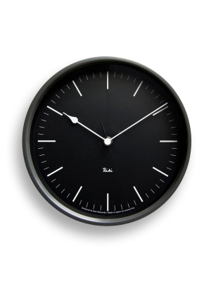 Riki Steel Line Clock In Black