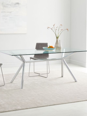 Chrome Trestle Dining Table