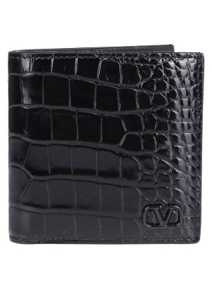 Valentino Vlogo Embossed Bi-fold Wallet