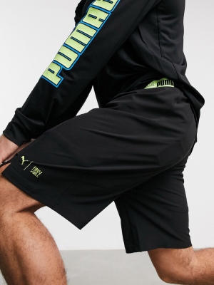 Puma Training Shorts In Black With Graphic Logo