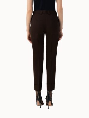 Cropped Double Face Wool Pants