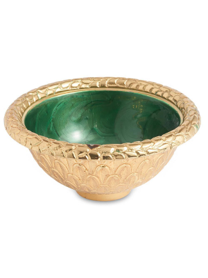 Julia Knight Florentine 4.25" Round Bowl In Gold Emerald