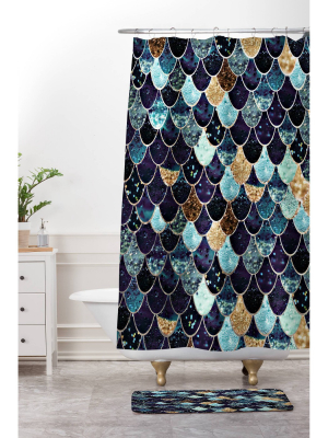 Monika Strigel Really Mystic Mermaid Shower Curtain Blue - Deny Designs