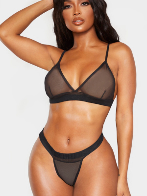 Shape Black Mesh Bra