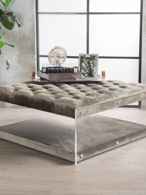 Massimo New Velvet Ottoman - Gray - Christopher Knight Home