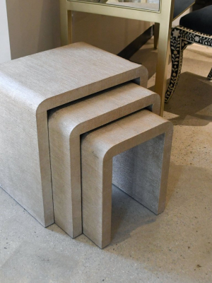 Harlow Nesting Tables Sand Faux Shagreen