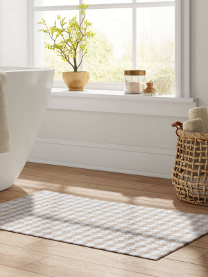 Houndstooth Bath Rug Beige - Threshold™