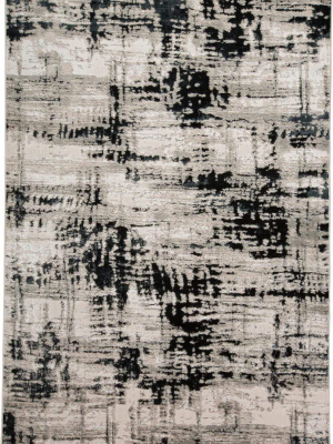 Feizy Micah Modern Abstract Rug - Available In 6 Sizes - Ivory Bone & Black