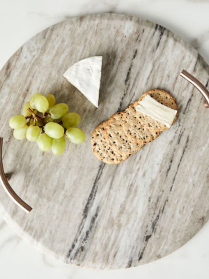 Marble & Copper Handled Cheese Board