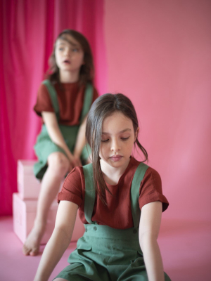 Green Suspender Shorts