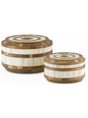 Currey & Company Banjhara Round Box - Set Of 2