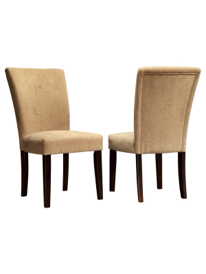 Set Of 2 Amity Parson Dining Chair Wood Camel Chenille - Inspire Q