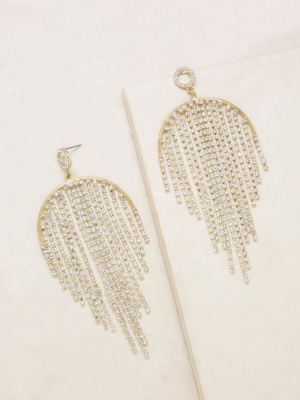 Crystal Elegance Fringe 18k Gold Plated Earrings
