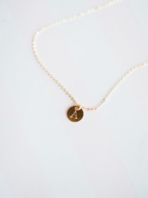 Gold Petite Initial Necklace