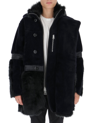 Sacai Faux Fur Hooded Coat