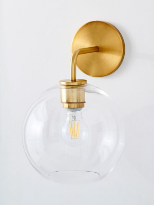 Sculptural Glass Globe Sconce - Clear