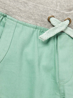 Boys' Green Drawcord Cotton Short (sizes 8-18)