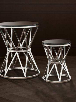 Eichholtz Domingo Large Side Table - Silver & Black