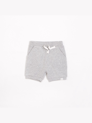 Heather Grey Modal Rib Shorts