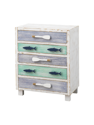 Newport Coastal 5 Drawer Chest White - Treasure Trove Accents