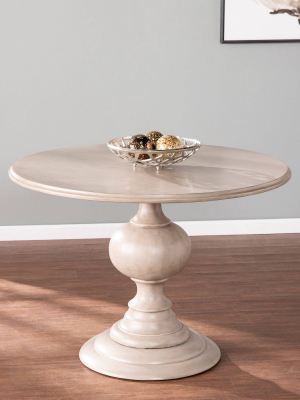 Simhurst Round Pedestal Dining Table Gray - Aiden Lane