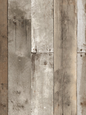 Repurposed Wood Weathered Textured Self Adhesive Wallpaper By Tempaper