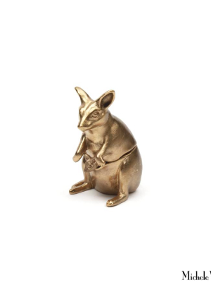 Gold Tiny Wallaby Salt Cellar With Spoon