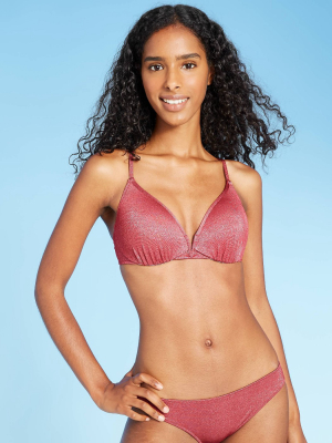 Women's Lightly Lined V-wire Bikini Top - Shade & Shore™ Mahogany Metallic