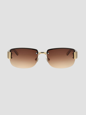 Women's Square Plastic Metal Combo Sunglasses - A New Day™ Gold