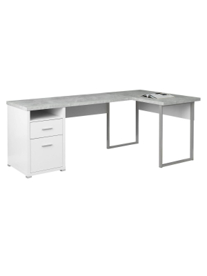 Monarch Specialties 80" Modern Home Office Computer Desk With Drawers, White