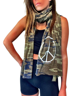 'peace Out' Painted Scarf / Face Covering