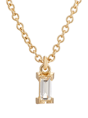 Baguette Single Drop Necklace Y-d