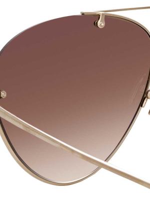 Linda Farrow Pine C6 Aviator Sunglasses