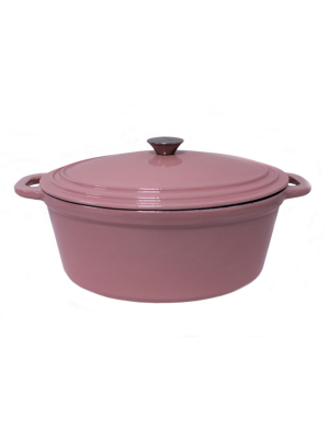 Berghoff Neo 8 Qt Cast Iron Oval Covered Casserole Dish, Pink