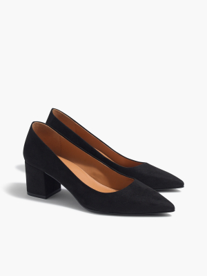 Bryn Microsuede Pointy-toe Block Heels