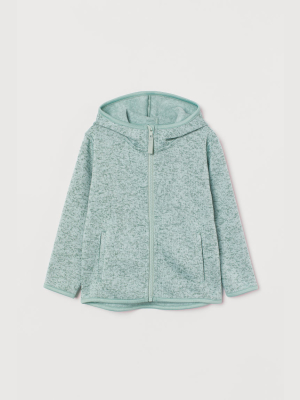 Hooded Knit Fleece Jacket
