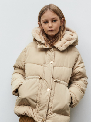 Puffer Jacket With Piping