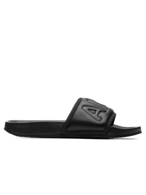 Ambush Padded Leather Slider- Black/black