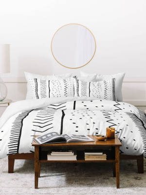 Twin/twin Xl Becky Bailey Moroccan Stripe Duvet Set Black/white - Deny Designs