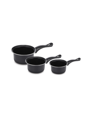 Brentwood 3 Piece Carbon Steel Sauce Pan Set