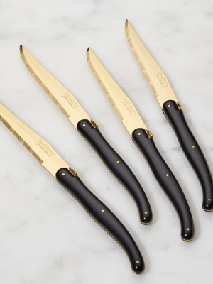 Laguiole ® Gold Steak Knives, Set Of 4