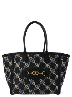 Elisabetta Franchi Horse Bit Print Maxi Tote Bag