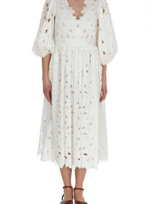 Redvalentino Laser Cut Midi Dress