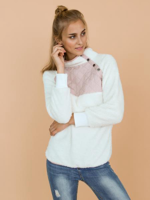 'vincy' Sherpas Quilted Fluffy Sweater (4 Colors)