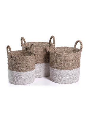 Mazu Seagrass Baskets, Set Of 3