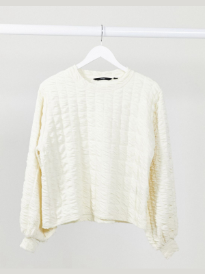 Vero Moda Textured Sweater In Cream